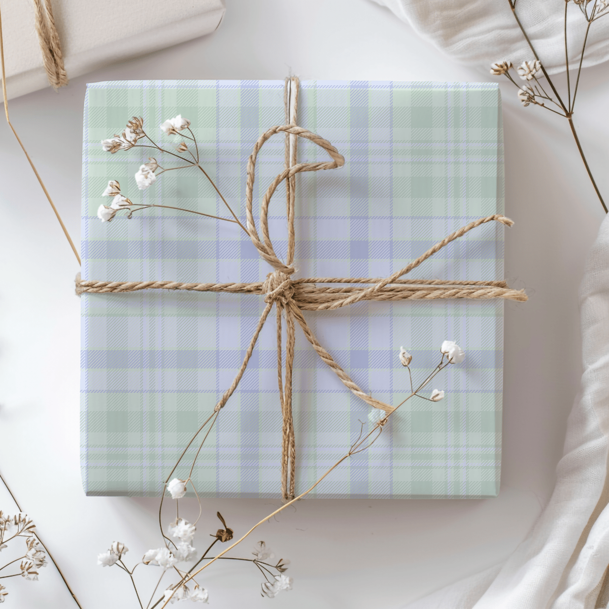 Blue Pastels – Cozy Plaid Wrapping Paper