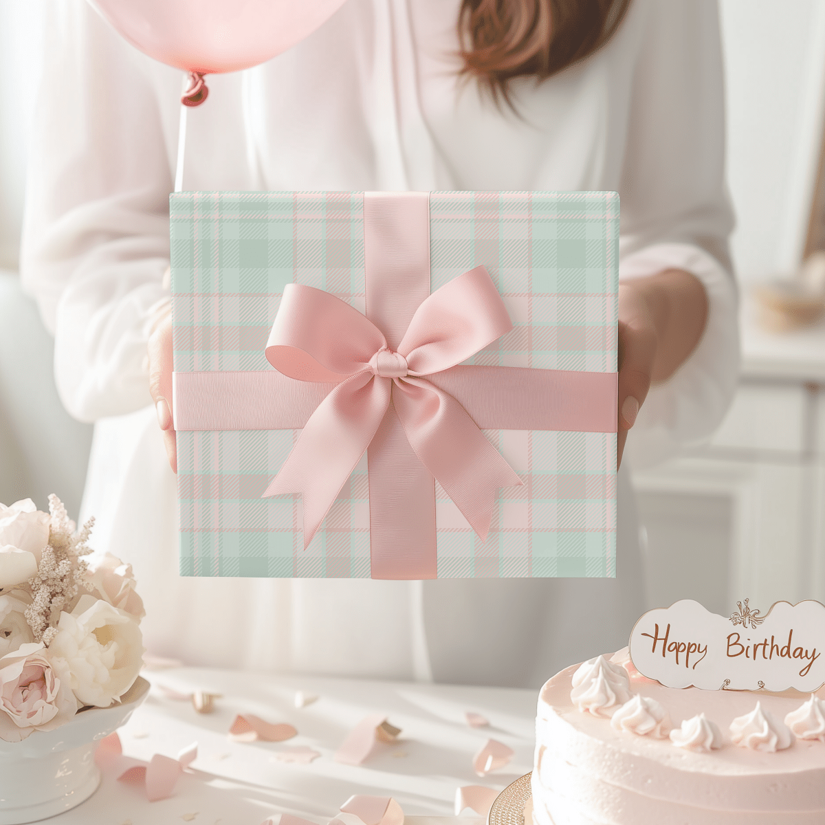 Pastel Plaid Parade – Holiday Wrapping Paper