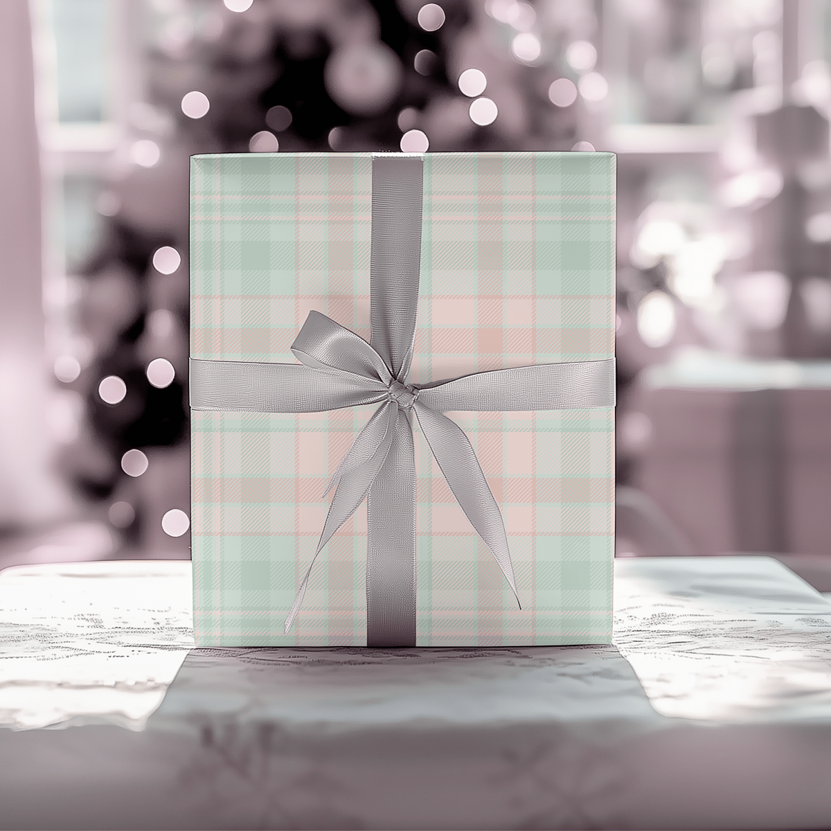 Pastel Plaid Parade – Holiday Wrapping Paper