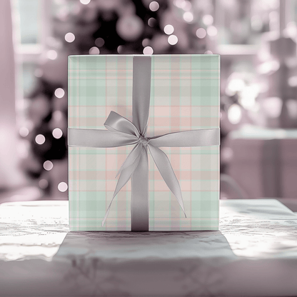 Pastel Plaid Parade – Holiday Wrapping Paper