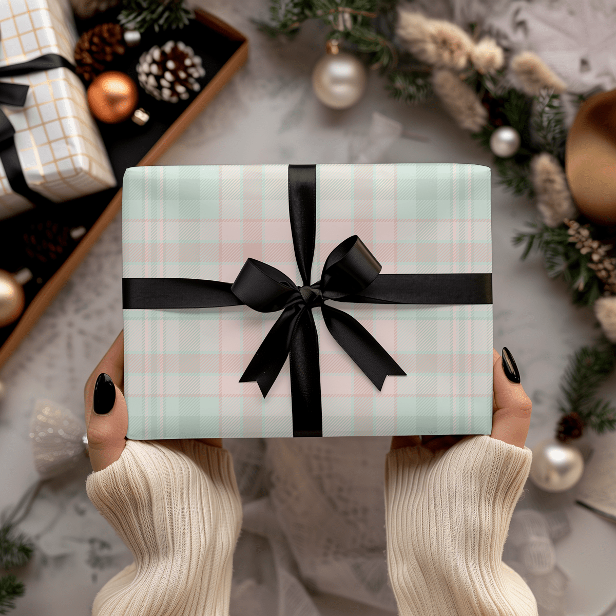 Pastel Plaid Parade – Holiday Wrapping Paper