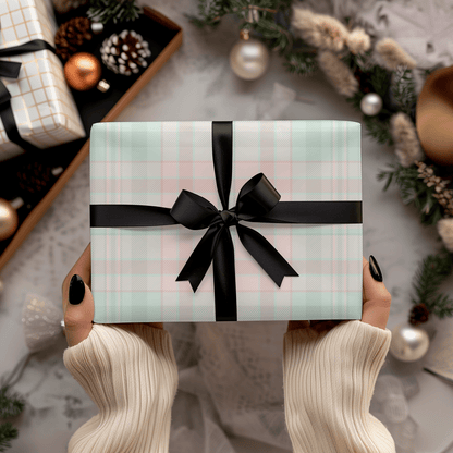 Pastel Plaid Parade – Holiday Wrapping Paper