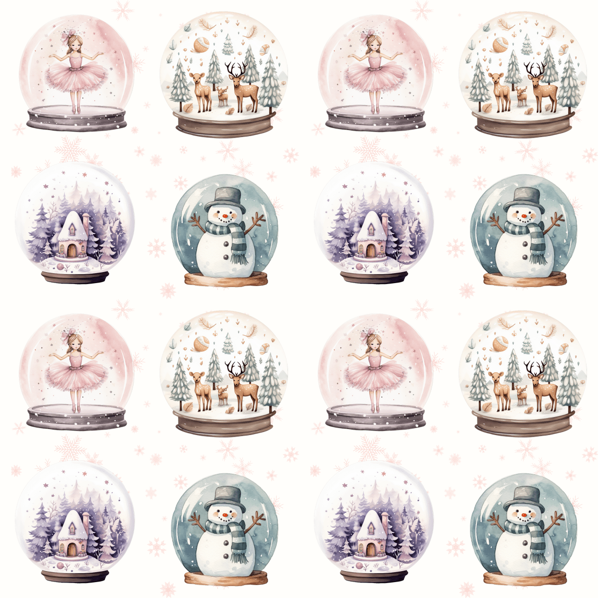 Winter Whimsy Globes – Holiday Snow Globe Wrapping Paper