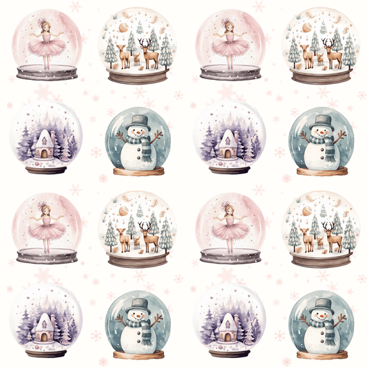 Winter Whimsy Globes – Holiday Snow Globe Wrapping Paper