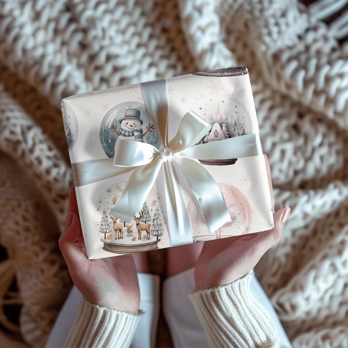 Winter Whimsy Globes – Holiday Snow Globe Wrapping Paper