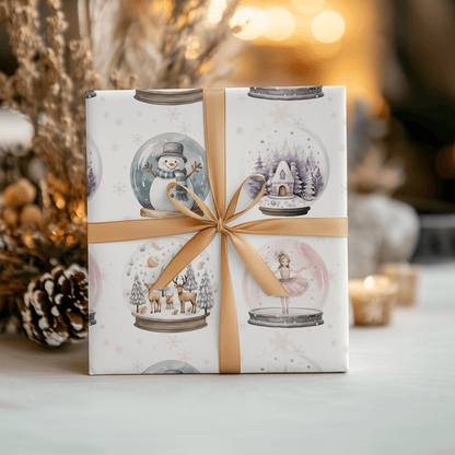 Winter Whimsy Globes – Holiday Snow Globe Wrapping Paper
