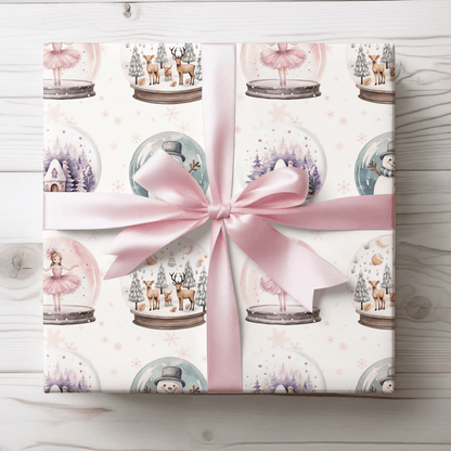 Winter Whimsy Globes – Holiday Snow Globe Wrapping Paper