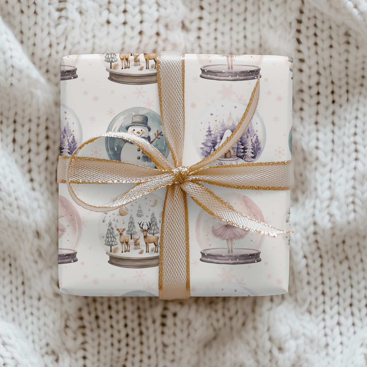 Winter Whimsy Globes – Holiday Snow Globe Wrapping Paper