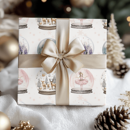 Winter Whimsy Globes – Holiday Snow Globe Wrapping Paper