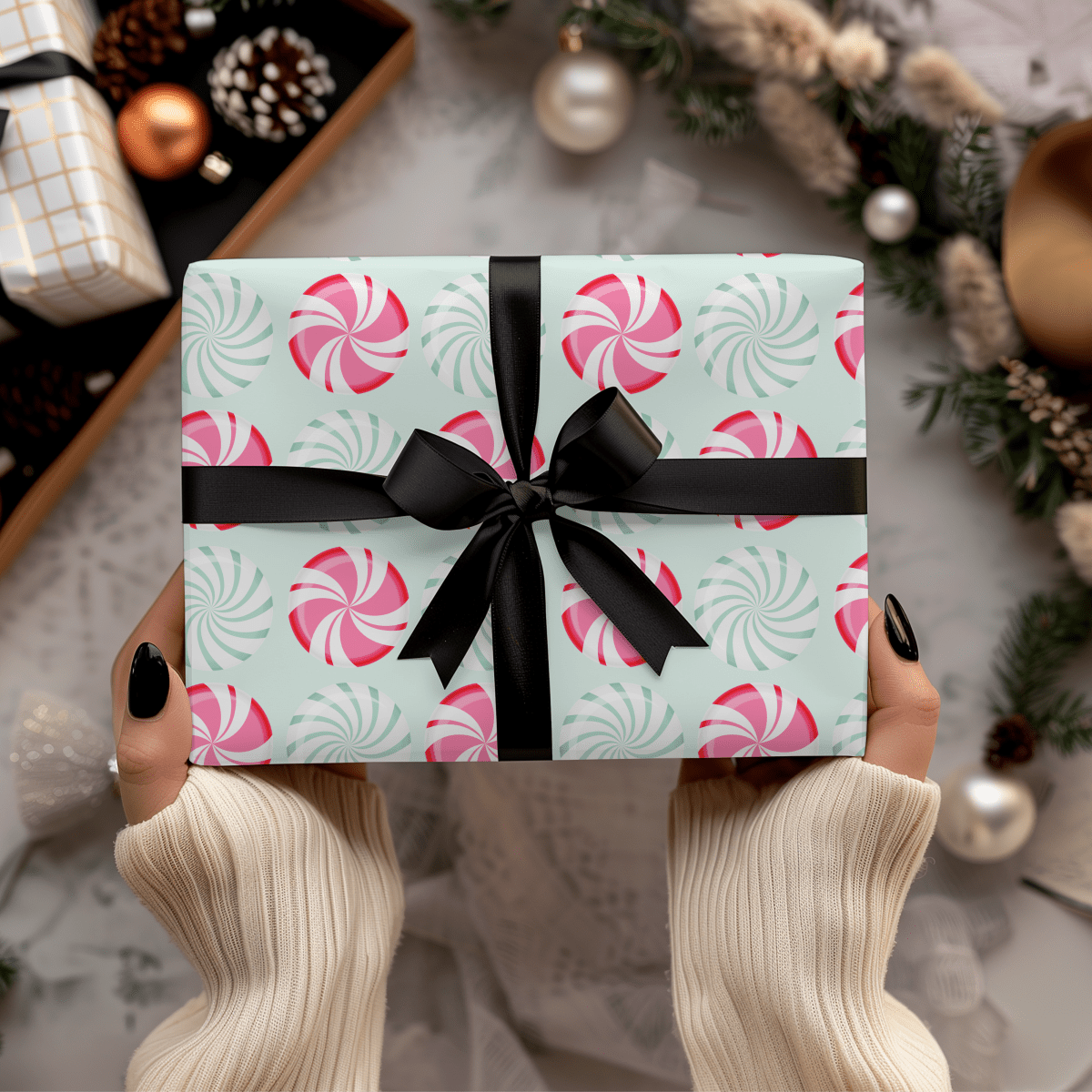 Peppermint Pop – Sweet Holiday Wrapping Paper