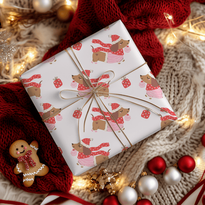 Dachshund Through the Snow – Cozy Pup Christmas Wrapping Paper