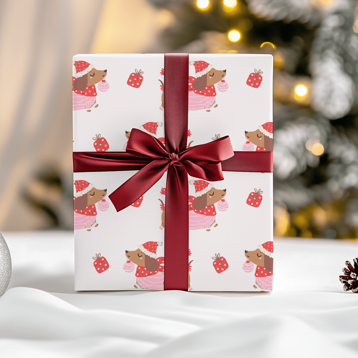 Dachshund Through the Snow – Cozy Pup Christmas Wrapping Paper