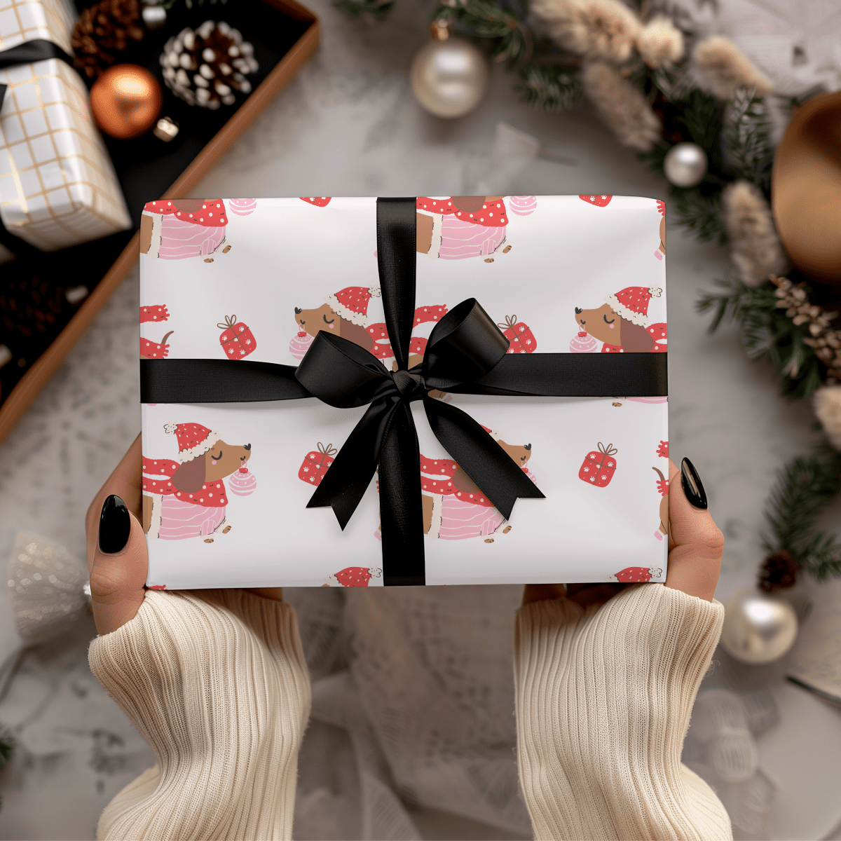 Dachshund Through the Snow – Cozy Pup Christmas Wrapping Paper