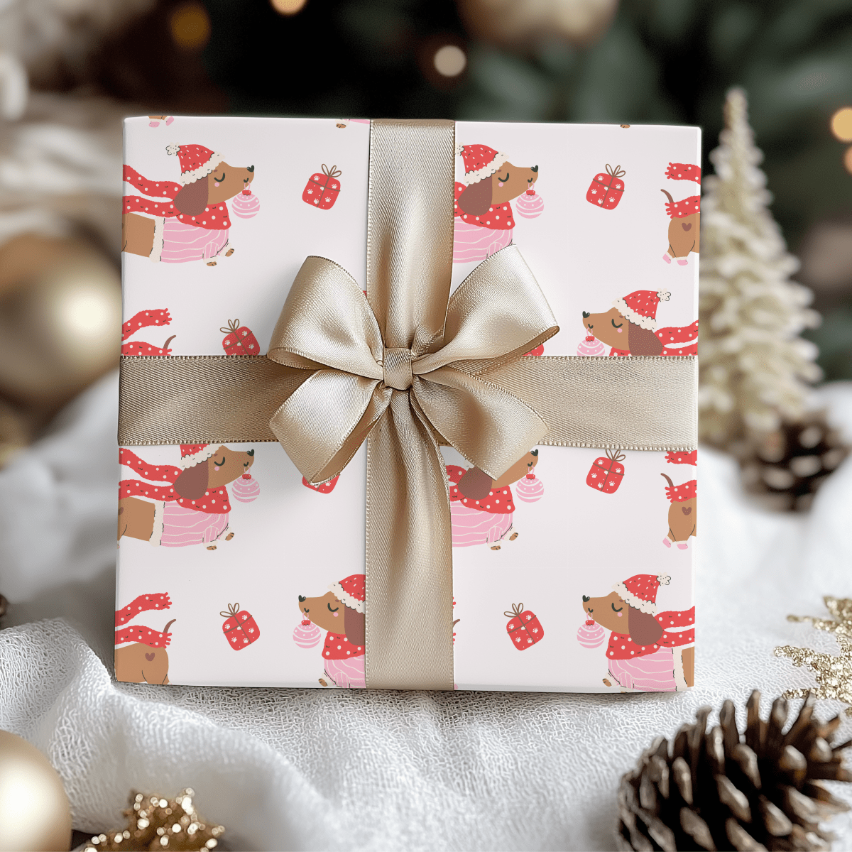 Dachshund Through the Snow – Cozy Pup Christmas Wrapping Paper