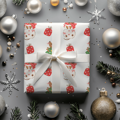 Tree Rex & Snow Pup – Holiday Dachshund Wrapping Paper