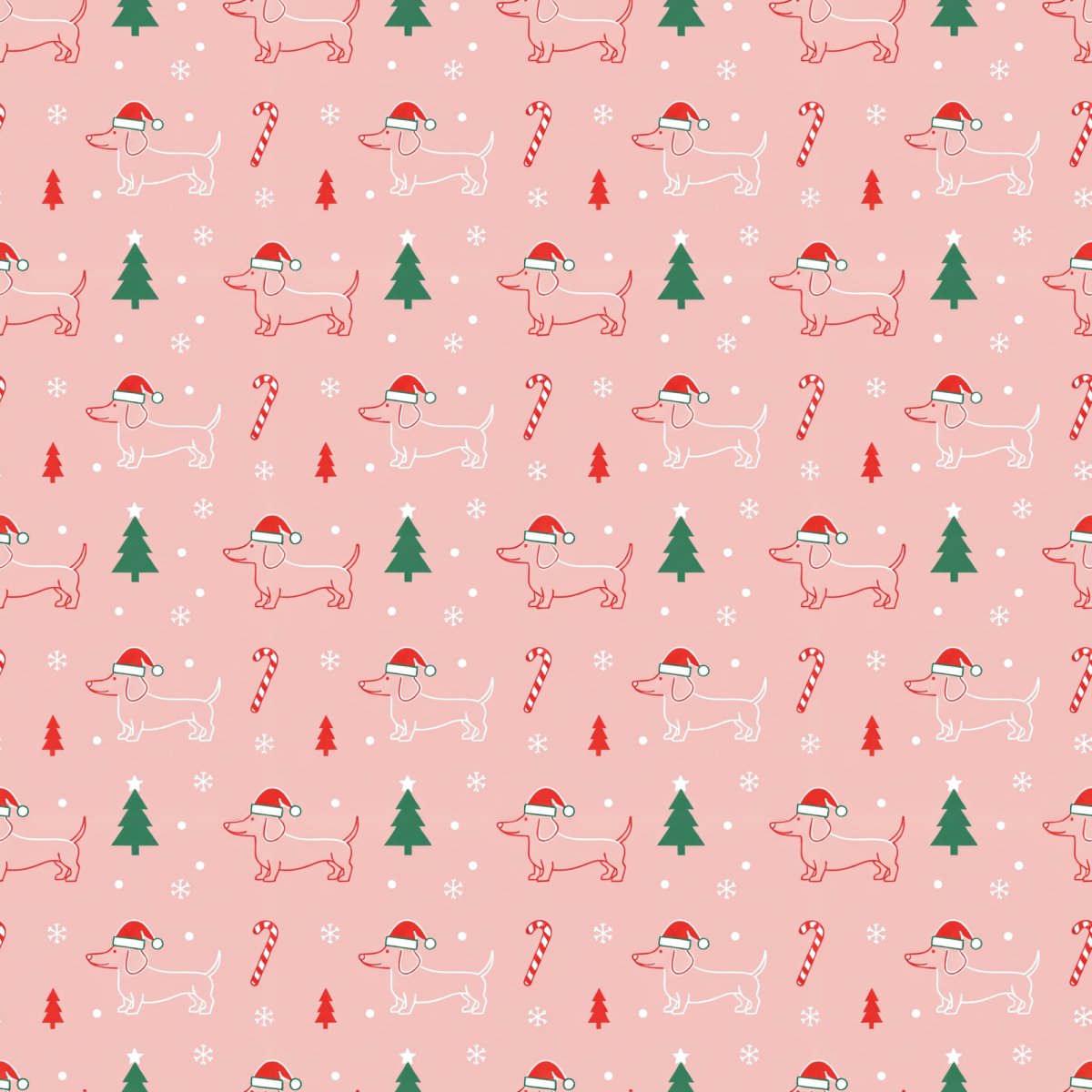 Pinkmas Paws — Santa Dachshund Christmas Wrapping Paper