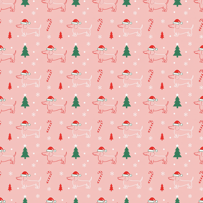 Pinkmas Paws — Santa Dachshund Christmas Wrapping Paper