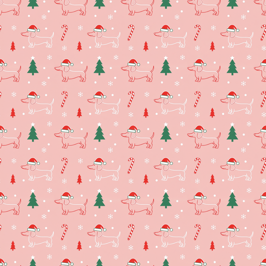 Pinkmas Paws — Santa Dachshund Christmas Wrapping Paper