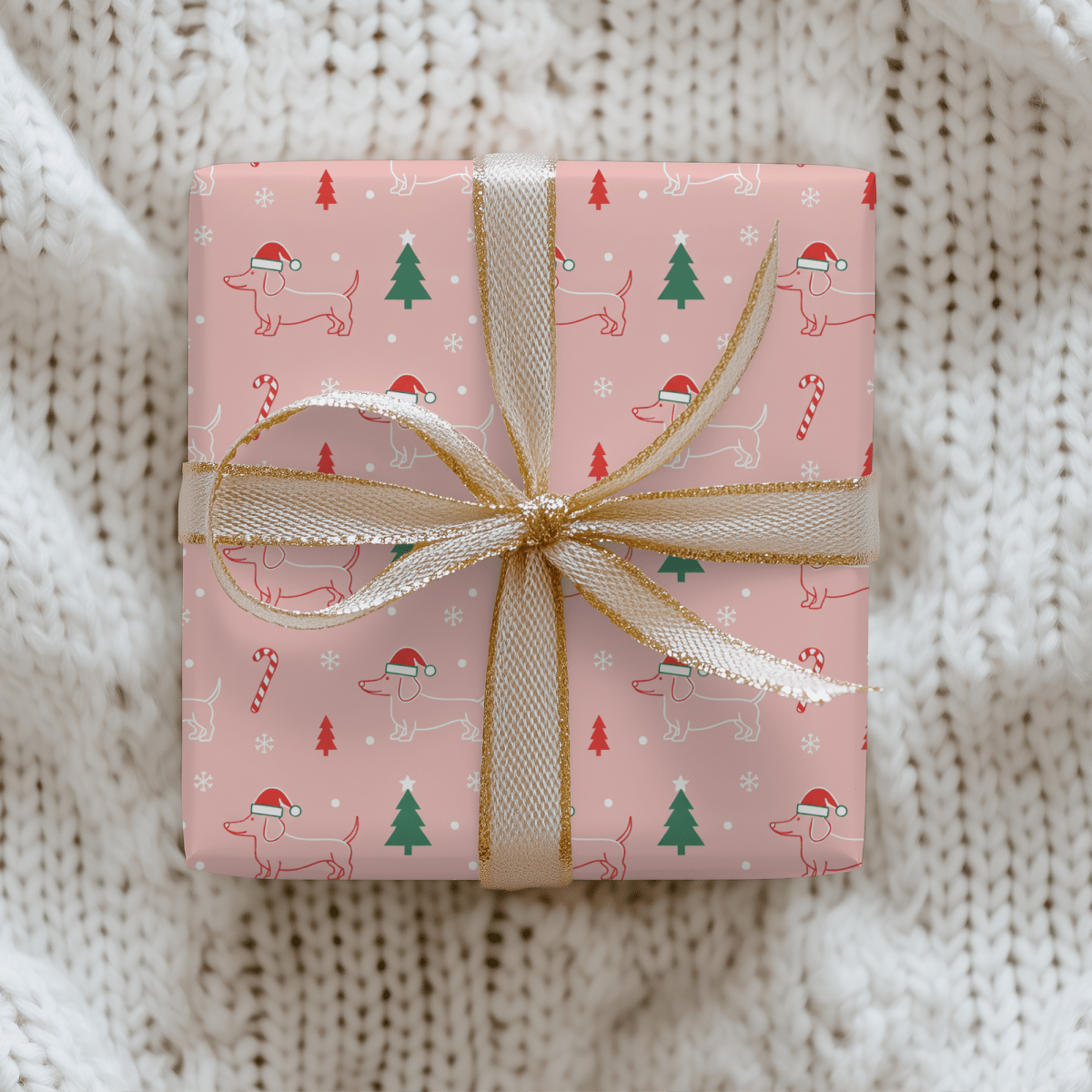 Pinkmas Paws — Santa Dachshund Christmas Wrapping Paper