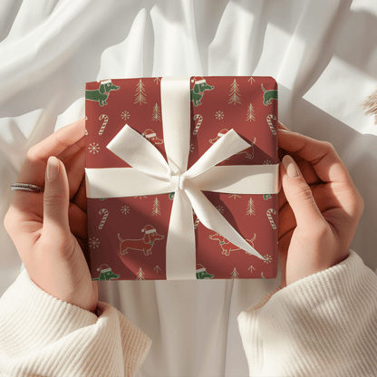 Santa Sausage Squad – Classic Christmas Dachshund Wrapping Paper