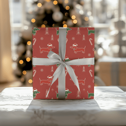 Santa Sausage Squad – Classic Christmas Dachshund Wrapping Paper