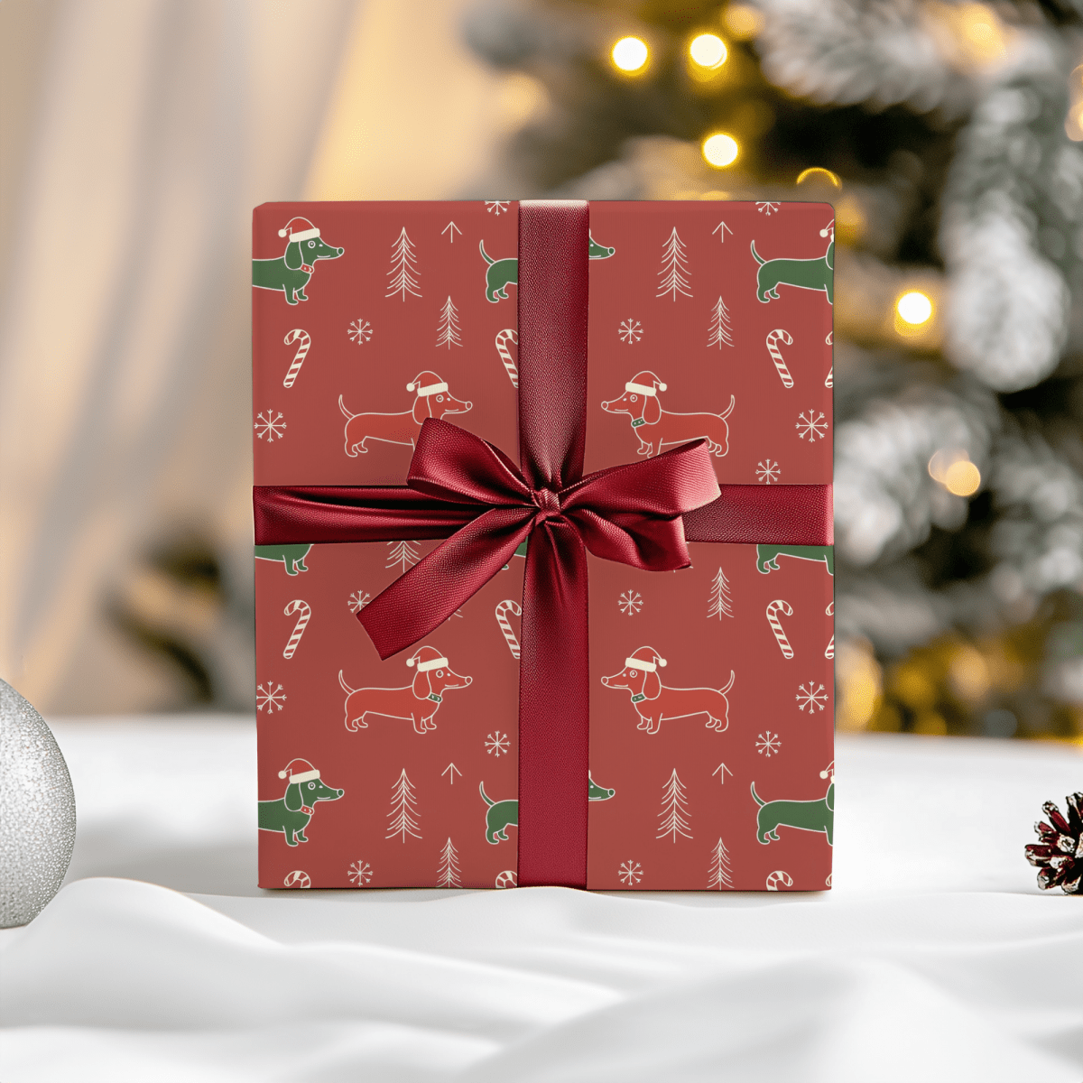 Santa Sausage Squad – Classic Christmas Dachshund Wrapping Paper
