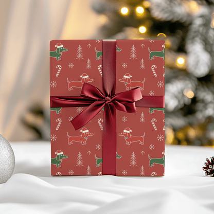 Santa Sausage Squad – Classic Christmas Dachshund Wrapping Paper