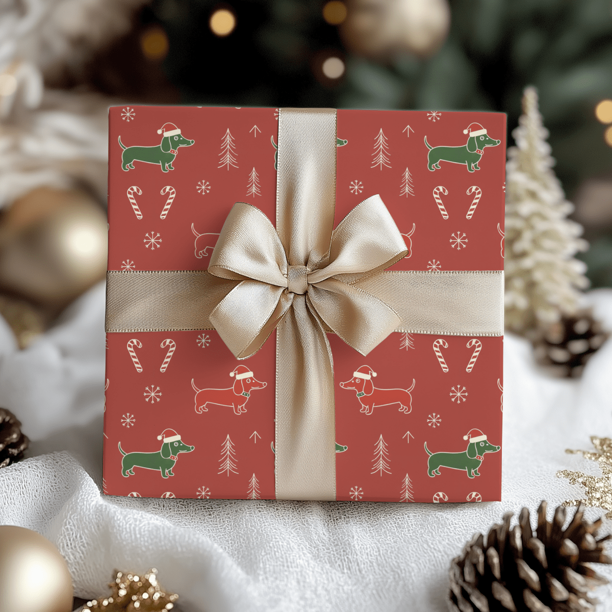 Santa Sausage Squad – Classic Christmas Dachshund Wrapping Paper