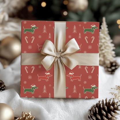 Santa Sausage Squad – Classic Christmas Dachshund Wrapping Paper