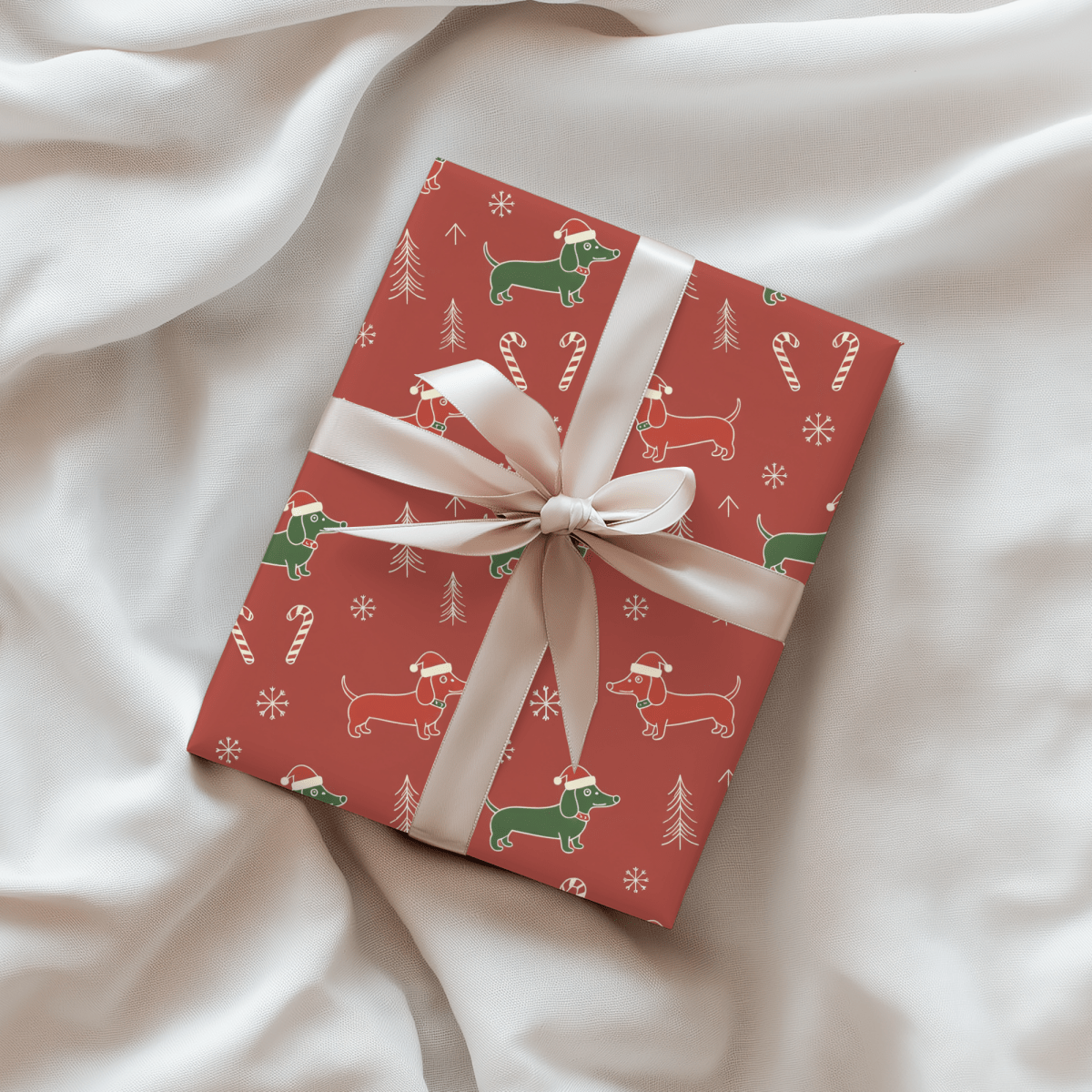 Santa Sausage Squad – Classic Christmas Dachshund Wrapping Paper