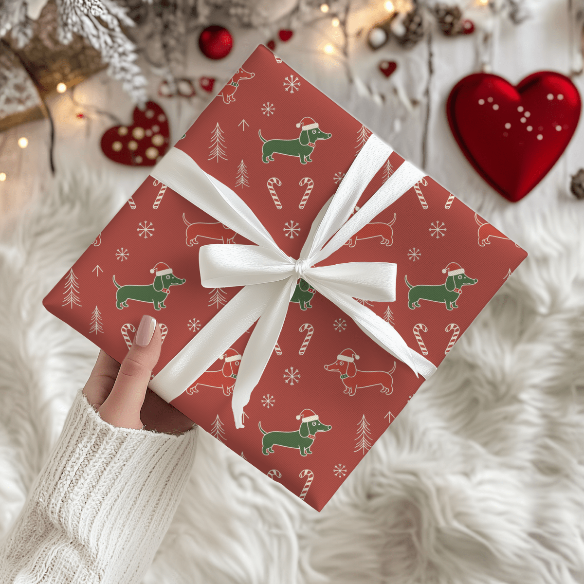 Santa Sausage Squad – Classic Christmas Dachshund Wrapping Paper