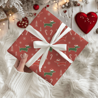 Santa Sausage Squad – Classic Christmas Dachshund Wrapping Paper