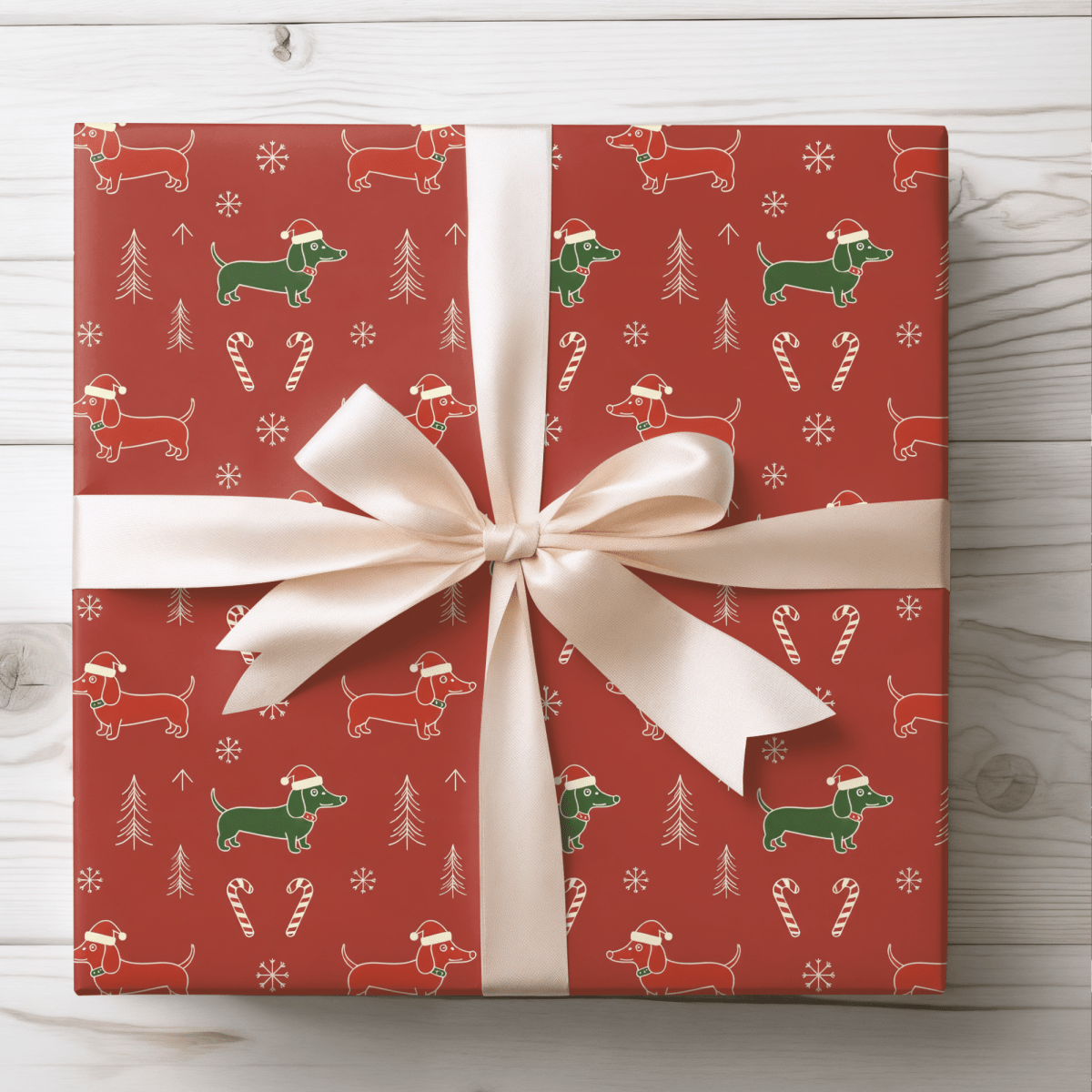 Santa Sausage Squad – Classic Christmas Dachshund Wrapping Paper