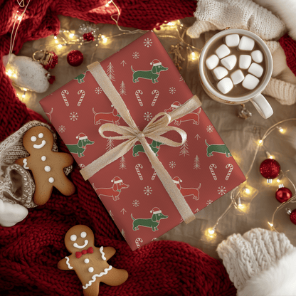 Santa Sausage Squad – Classic Christmas Dachshund Wrapping Paper