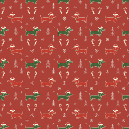 Santa Sausage Squad – Classic Christmas Dachshund Wrapping Paper