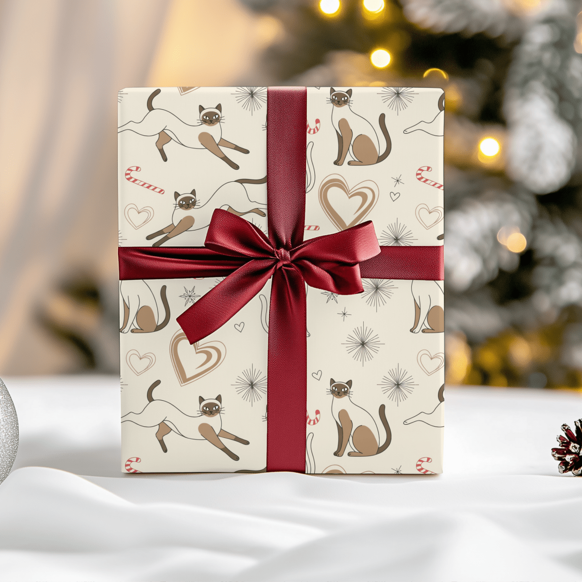 Merry Meowgic – Siamese Christmas Cat Wrapping Paper