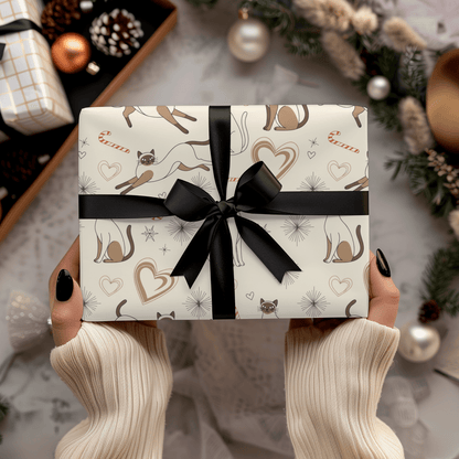 Merry Meowgic – Siamese Christmas Cat Wrapping Paper