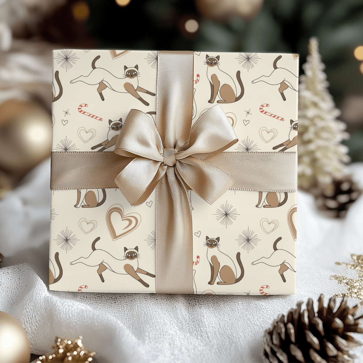 Merry Meowgic – Siamese Christmas Cat Wrapping Paper