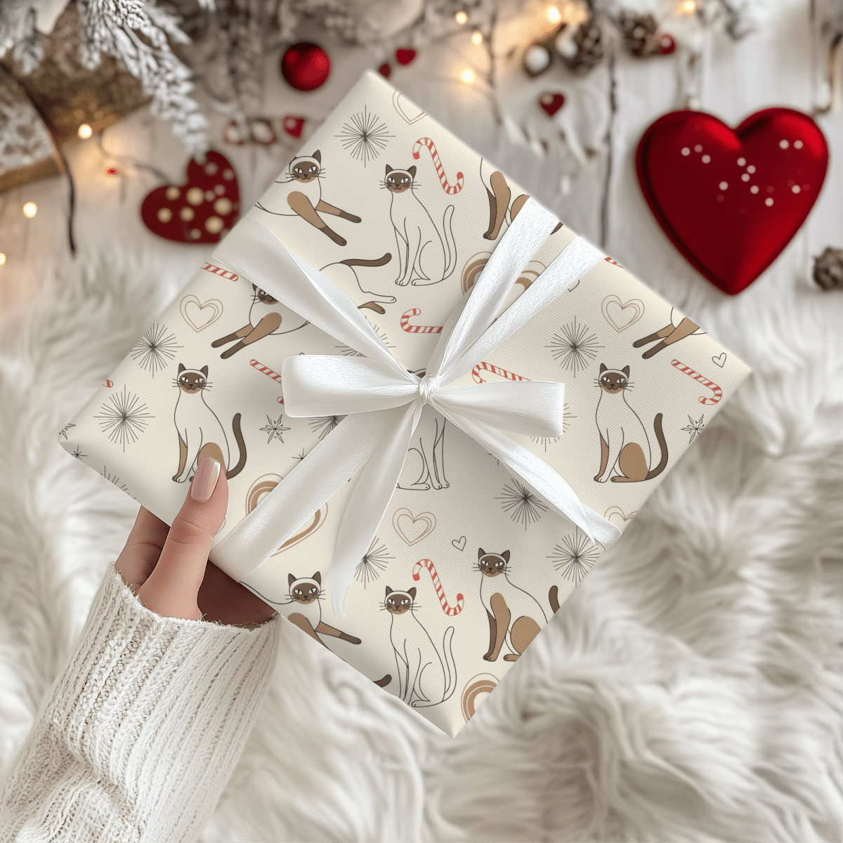 Merry Meowgic – Siamese Christmas Cat Wrapping Paper