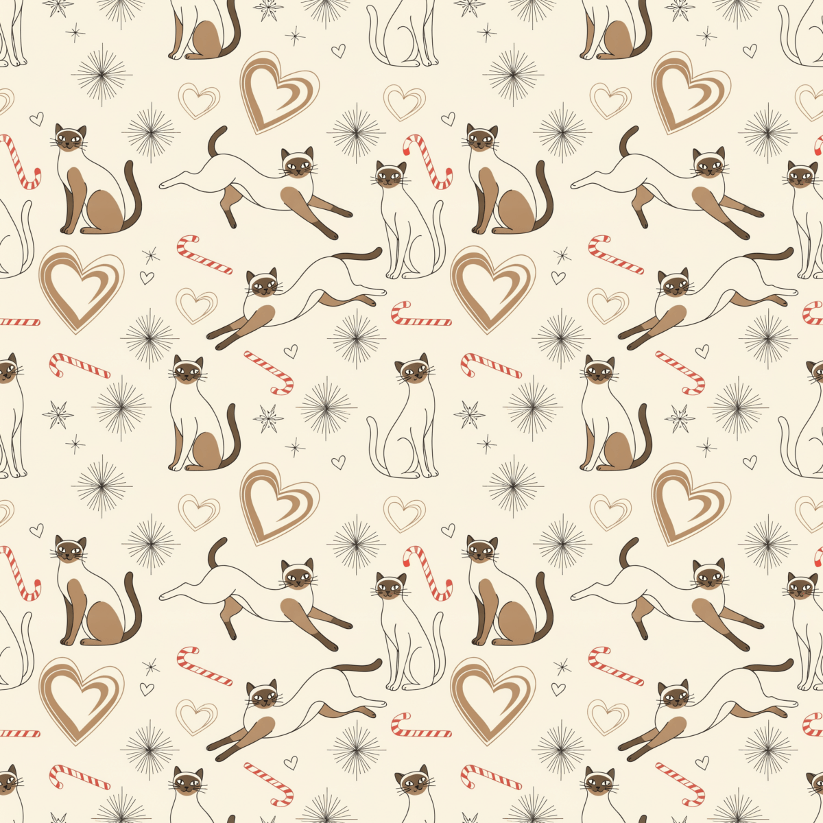 Merry Meowgic – Siamese Christmas Cat Wrapping Paper