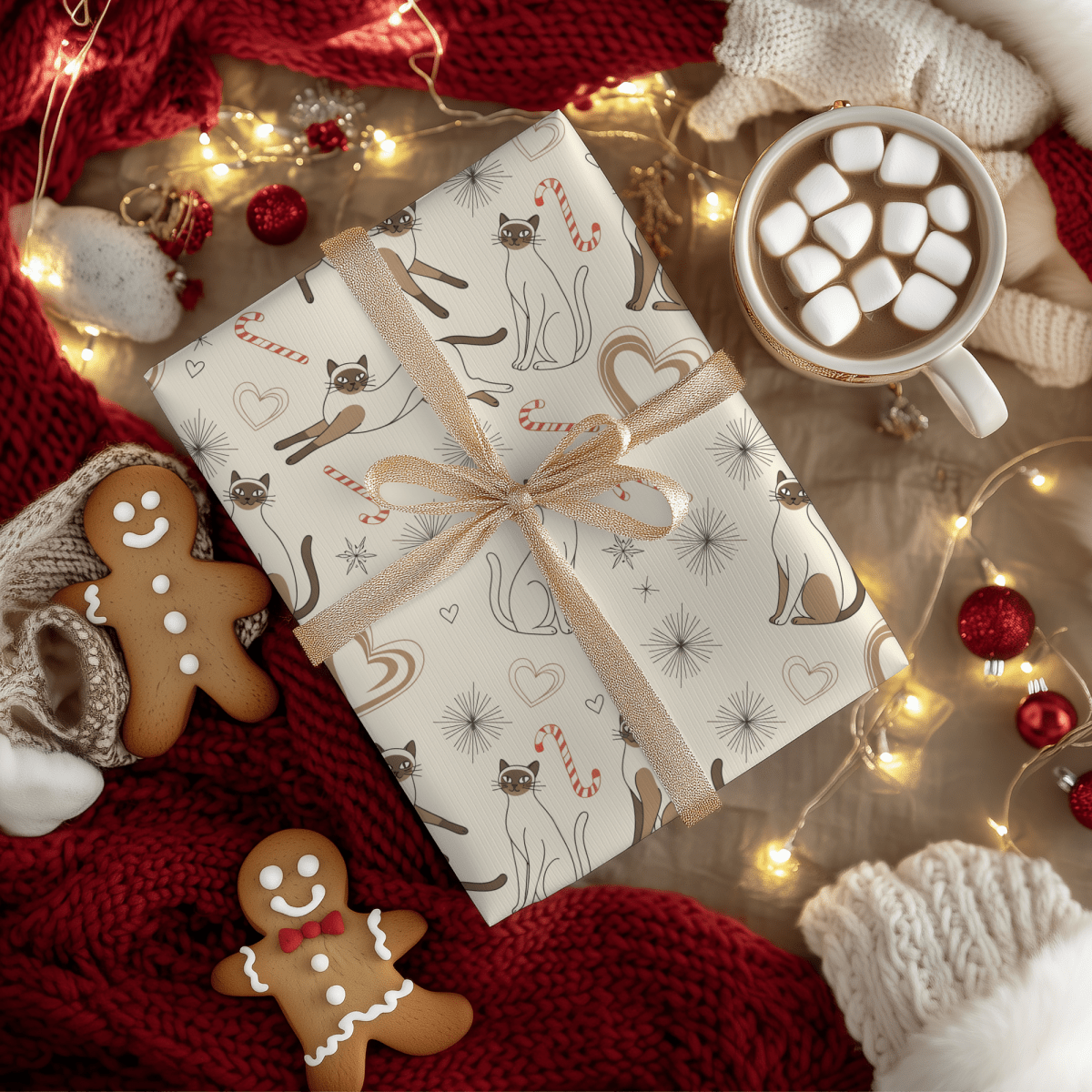Merry Meowgic – Siamese Christmas Cat Wrapping Paper