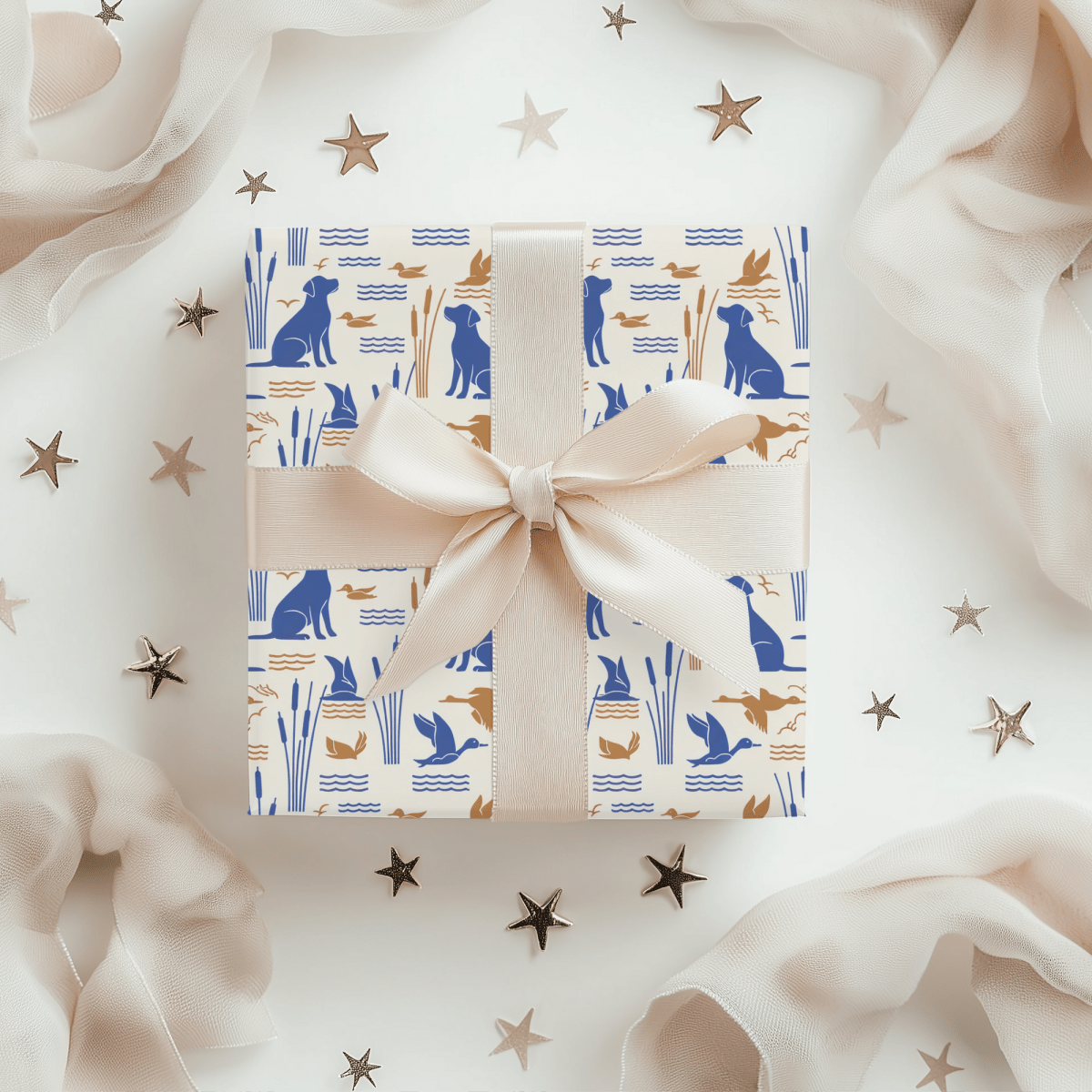 Pondside Pursuit – Hunting Lab Wrapping Paper