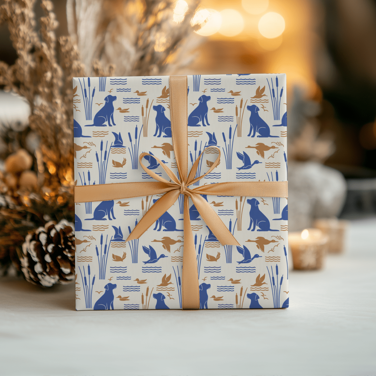 Pondside Pursuit – Hunting Lab Wrapping Paper