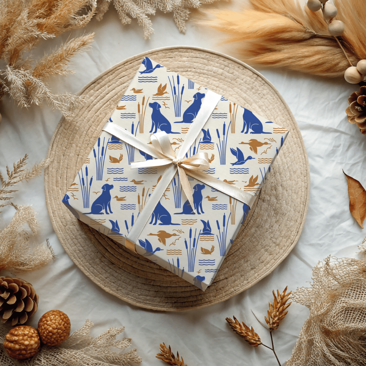 Pondside Pursuit – Hunting Lab Wrapping Paper
