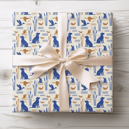 Pondside Pursuit – Hunting Lab Wrapping Paper