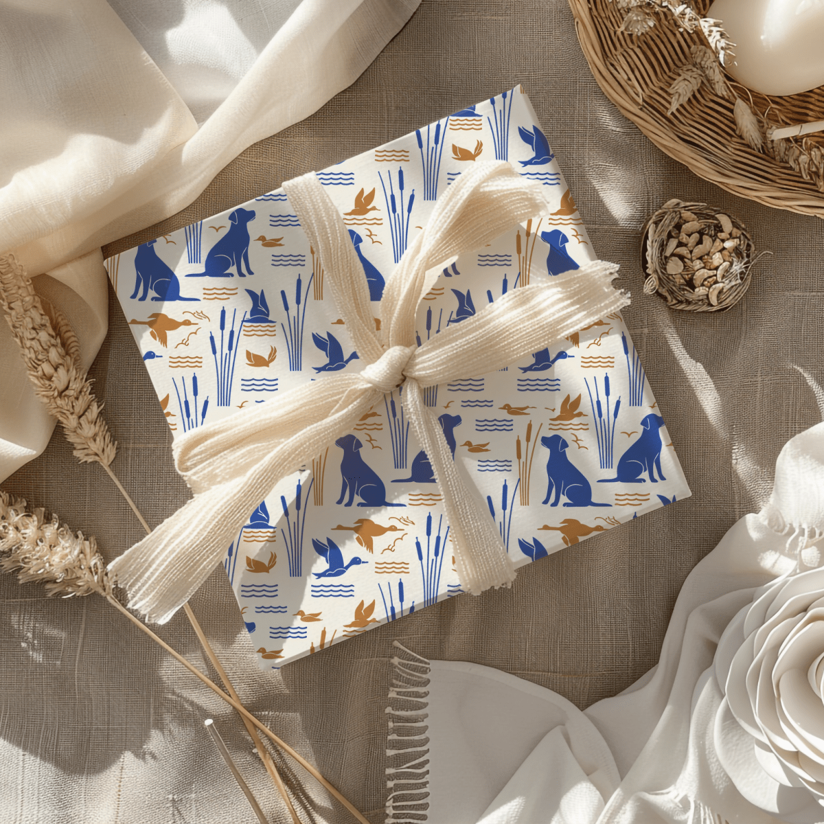 Pondside Pursuit – Hunting Lab Wrapping Paper