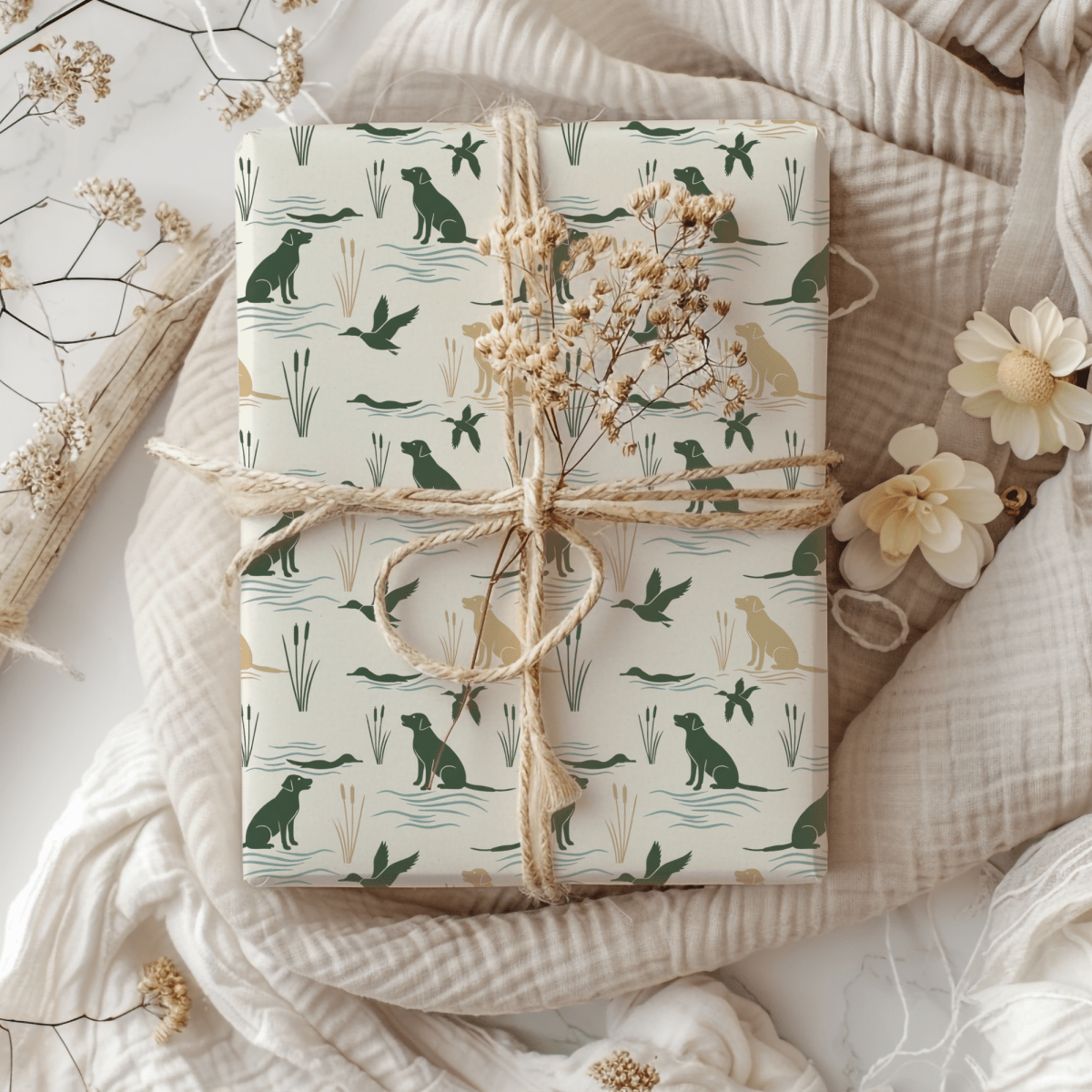 Marshland Mornings – Hunting Lab Wrapping Paper