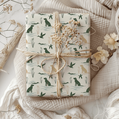Marshland Mornings – Hunting Lab Wrapping Paper