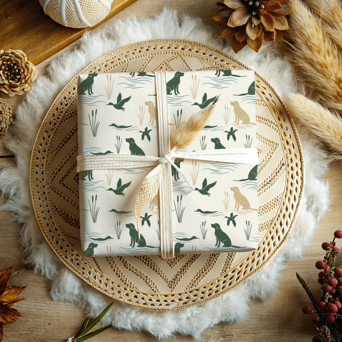 Marshland Mornings – Hunting Lab Wrapping Paper