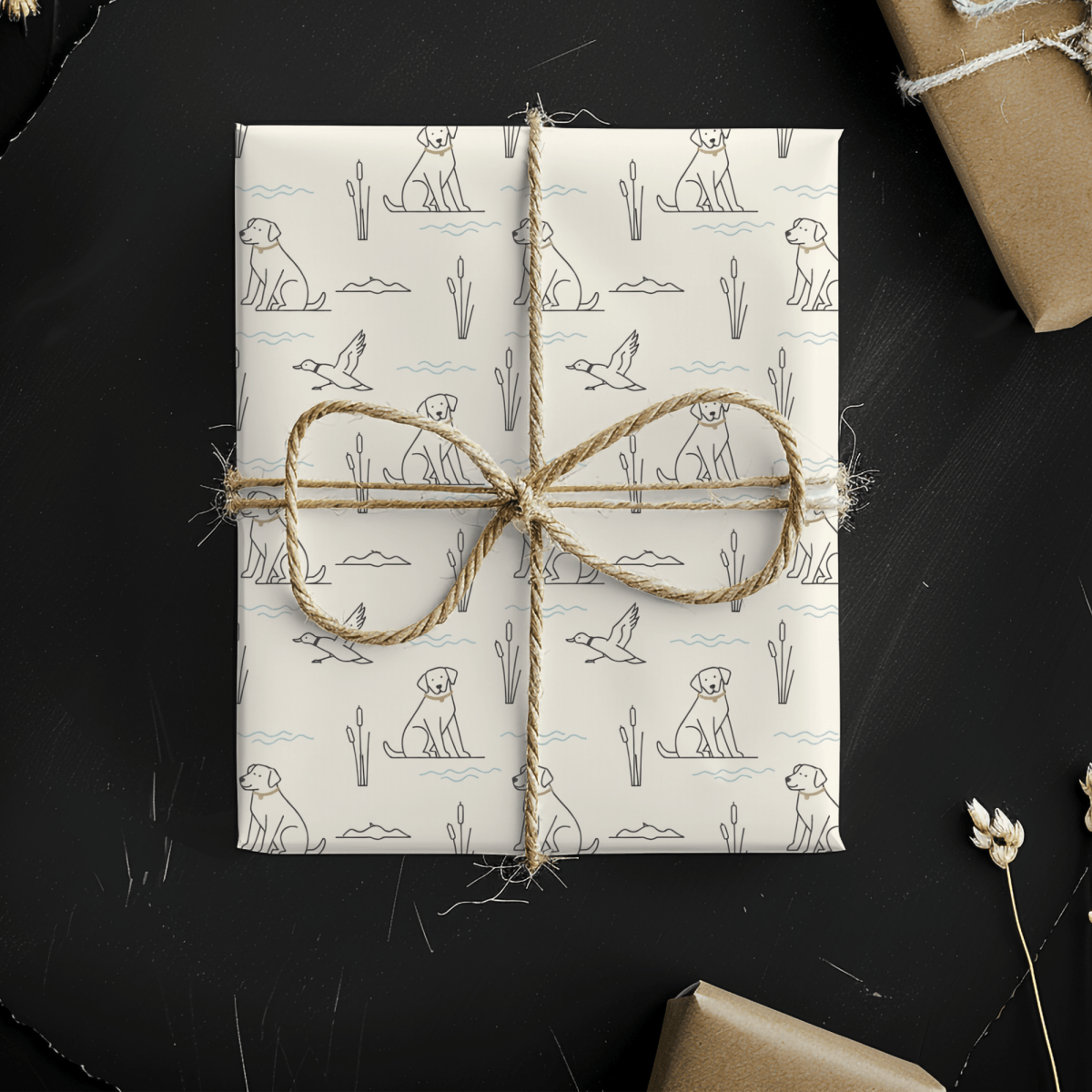 Quiet Waters – Minimalist Hunting Lab Wrapping Paper